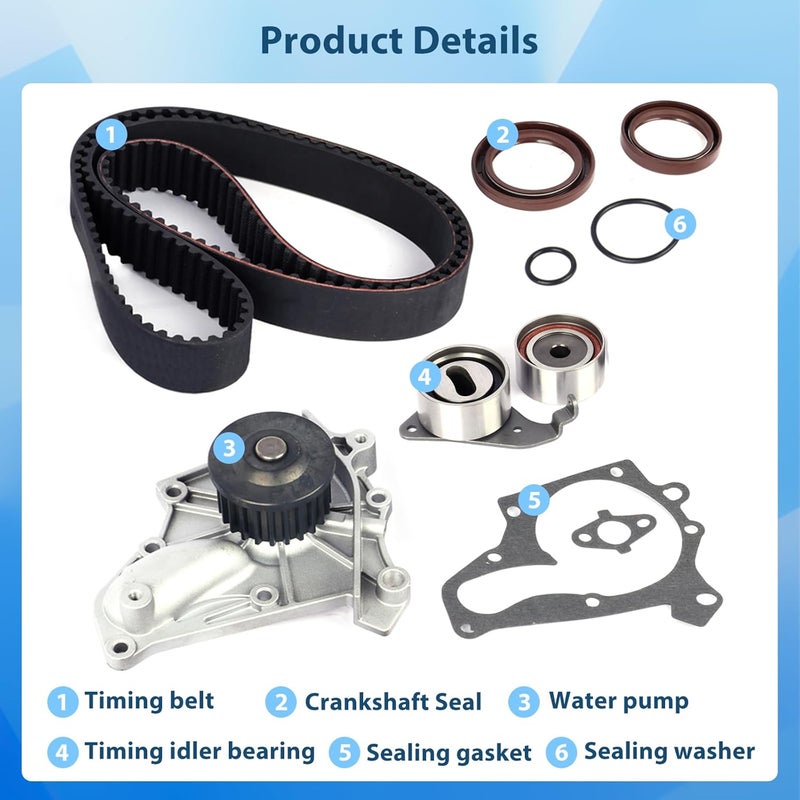 LORPHEIR Timing Belt Kit & Water Pump for Toyota - Camry 1987-2001, RAV4 1996-2000, Solara 1999-2001, Celica 1987-1999 2.0 2.2L - Image 5